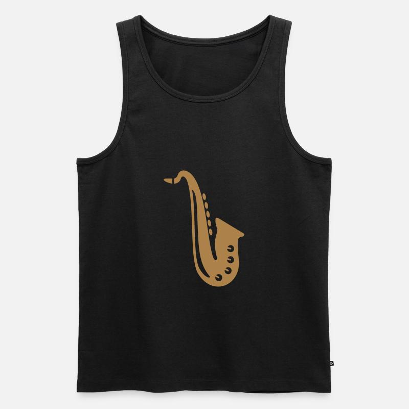 Saxofon Geschenk Musiker - Männer Premium Bio Tank Top - Schwarz