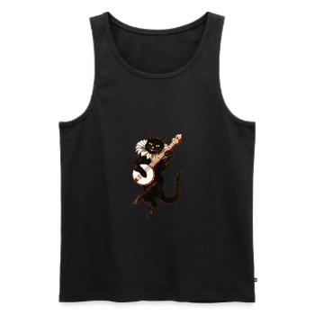 chat - Débardeur bio Premium Homme - noir - Devant - AI Model Male 178 light (178cm)