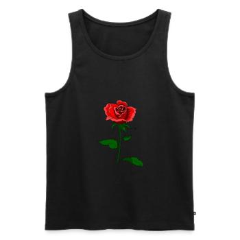 Une rose - Débardeur bio Premium Homme - noir - Devant - Michal (187cm)