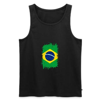 Brasilien - Männer Premium Bio Tank Top - Schwarz - Vorne - AI Model Male 178 light (178cm)