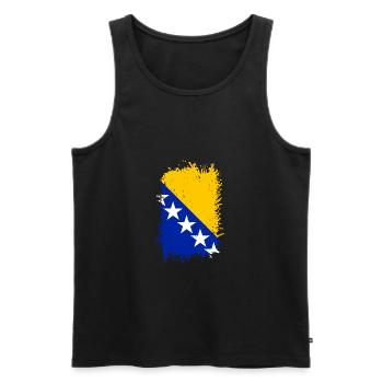 Bosnien - Männer Premium Bio Tank Top - Schwarz - Vorne - AI Model Male 178 light (178cm)