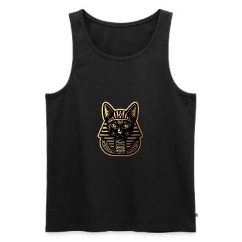 Cat in Egyptian Pharaoh Style - Men's Premium Organic Tank Top - black - Front - Michal (187cm)