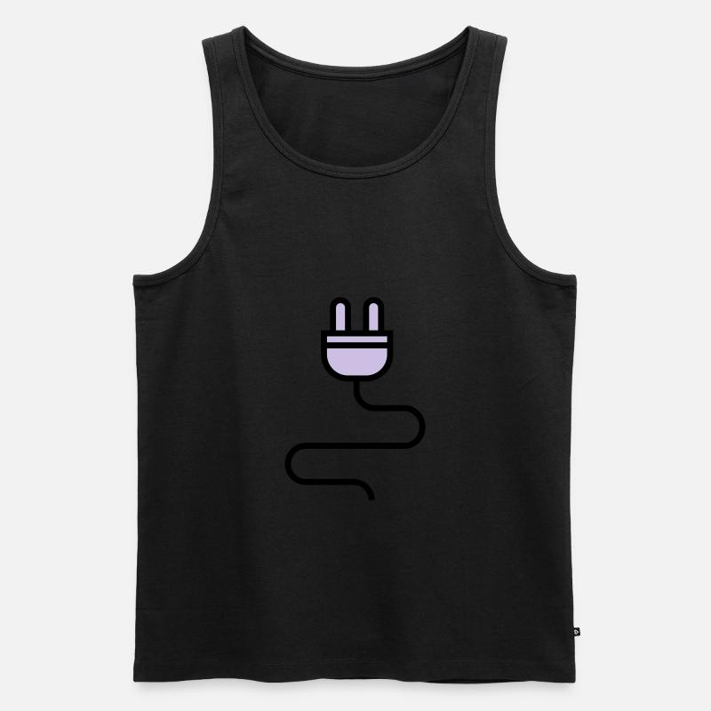 Stromkabel, Stecker - Männer Premium Bio Tank Top - Schwarz