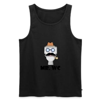 MR WC - Men's Premium Organic Tank Top - black - Front - AI Model Male 178 light (178cm)