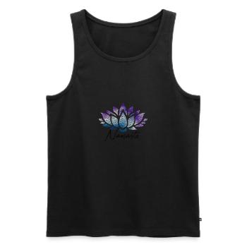 Namaste lotus flower motif coloré - Débardeur bio Premium Homme - noir - Devant - Michal (187cm)