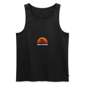 Retro French Polynesia Sunset Cool Vintage - Men's Premium Organic Tank Top - black - Front - Michal (187cm)