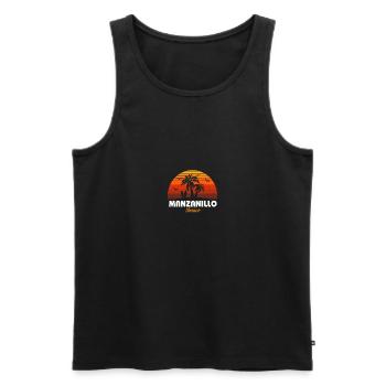 Rétro Manzanillo Mexique Coucher de soleil Cool Vintage - Débardeur bio Premium Homme - noir - Devant - Michal (187cm)