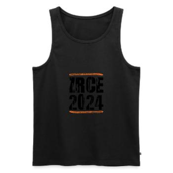 Devis Zrce 2024 - Débardeur bio Premium Homme - noir - Devant - AI Model Male 178 light (178cm)