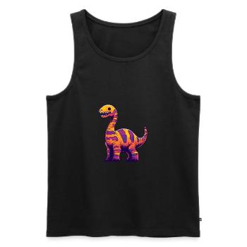 Dinosaur brontosaurus Halloween Funny - Men's Premium Organic Tank Top - black - Front - Michal (187cm)