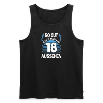 Geburtstag 18 Jahre So gut aussehen Retro Vintage - Männer Premium Bio Tank Top - Schwarz - Vorne - AI Model Male 178 light (178cm)
