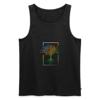 Baum Mutter Natur Wurzeln Natur - Männer Premium Bio Tank Top - Schwarz - Vorne - AI Model Male 178 light (178cm)