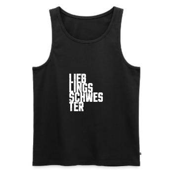 Beste Lieblings Schwester Geschenk für Geschwister - Männer Premium Bio Tank Top - Schwarz - Vorne - Michal (187cm)