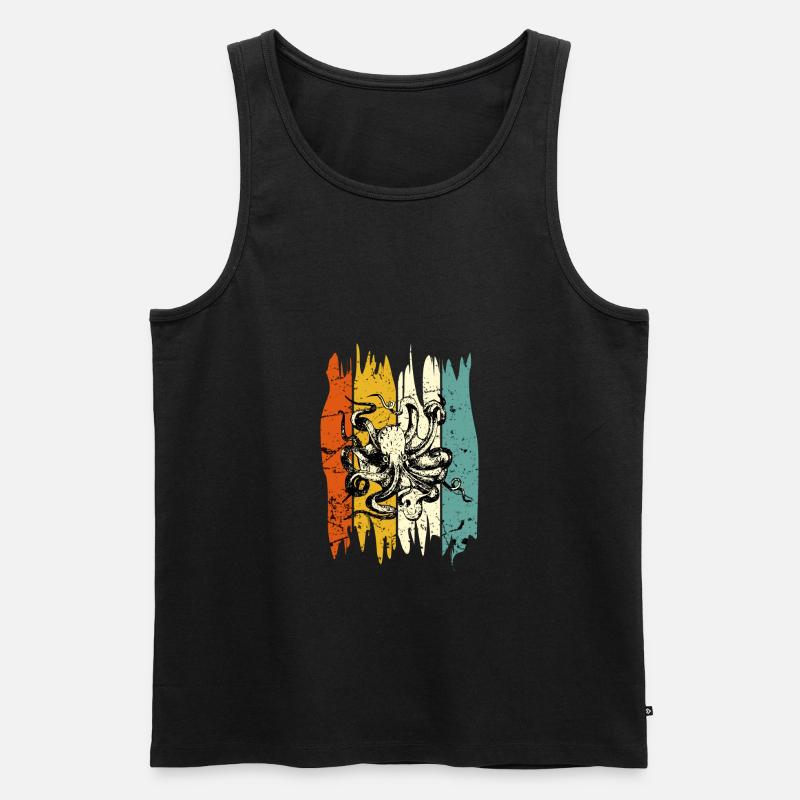 Oktopus - Männer Premium Bio Tank Top - Schwarz