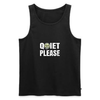 Cooles Tennis Shirt mit Quiet Please - Männer Premium Bio Tank Top - Schwarz - Vorne - AI Model Male 178 light (178cm)