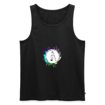 Fiddle icon icon - Men's Premium Organic Tank Top - black - Front - AI Model Male 178 light (178cm)