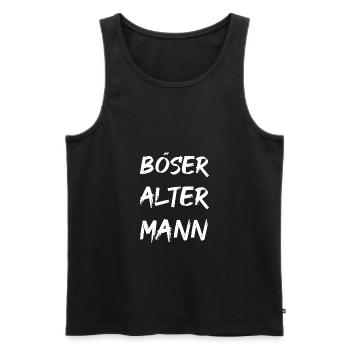 BÖSER ALTER MANN - Männer Premium Bio Tank Top - Schwarz - Vorne - Michal (187cm)