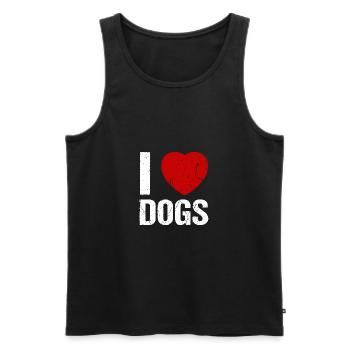 I love Dogs Dog Love Heart Dogs - Men's Premium Organic Tank Top - black - Front - Michal (187cm)