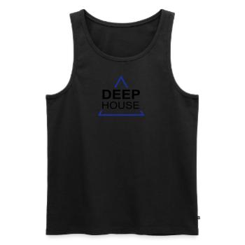 Deep House Design 001 - Männer Premium Bio Tank Top - Schwarz - Vorne - AI Model Male 178 light (178cm)