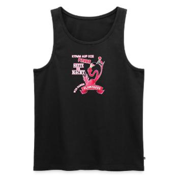 Komm auf die pinke Seite der Macht! Flamingo Shirt - Männer Premium Bio Tank Top - Schwarz - Vorne - Michal (187cm)