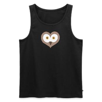 Herz-Eule - Männer Premium Bio Tank Top - Schwarz - Vorne - AI Model Male 178 light (178cm)