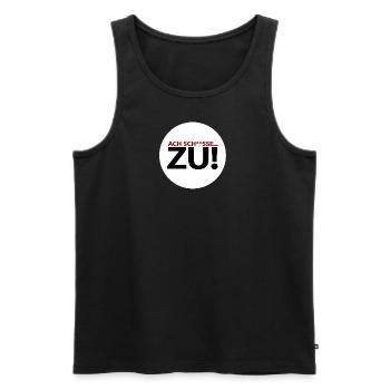 ach Scheisse - zu! - Kletter T-Shirt - Männer Premium Bio Tank Top - Schwarz - Vorne - AI Model Male 178 light (178cm)