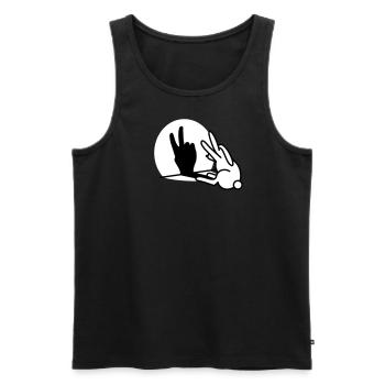 Kaninchen Schatten Hand Zwei 2 Jahre Geburtstag V - Männer Premium Bio Tank Top - Schwarz - Vorne - AI Model Male 178 light (178cm)