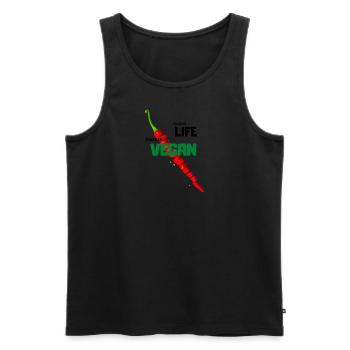 Choose Life Choose Vegan Tierliebe Healthy Kochen - Männer Premium Bio Tank Top - Schwarz - Vorne - Michal (187cm)