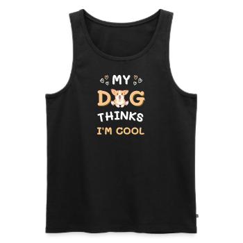 My Dog Thinks I´m Cool - Männer Premium Bio Tank Top - Schwarz - Vorne - Michal (187cm)