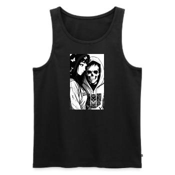 ARTWORK Love Eyes Couple - Männer Premium Bio Tank Top - Schwarz - Vorne - Michal (187cm)
