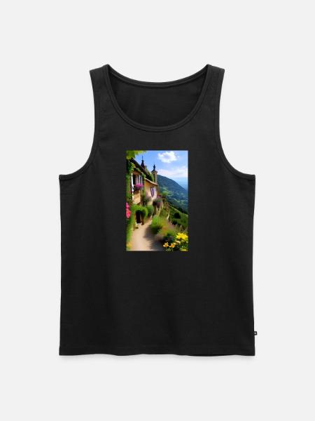 Mediterranes Bergdorf - Männer Premium Bio Tank Top - Schwarz