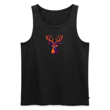 Retro Deer Revolt - Men's Premium Organic Tank Top - black - Front - Michal (187cm)