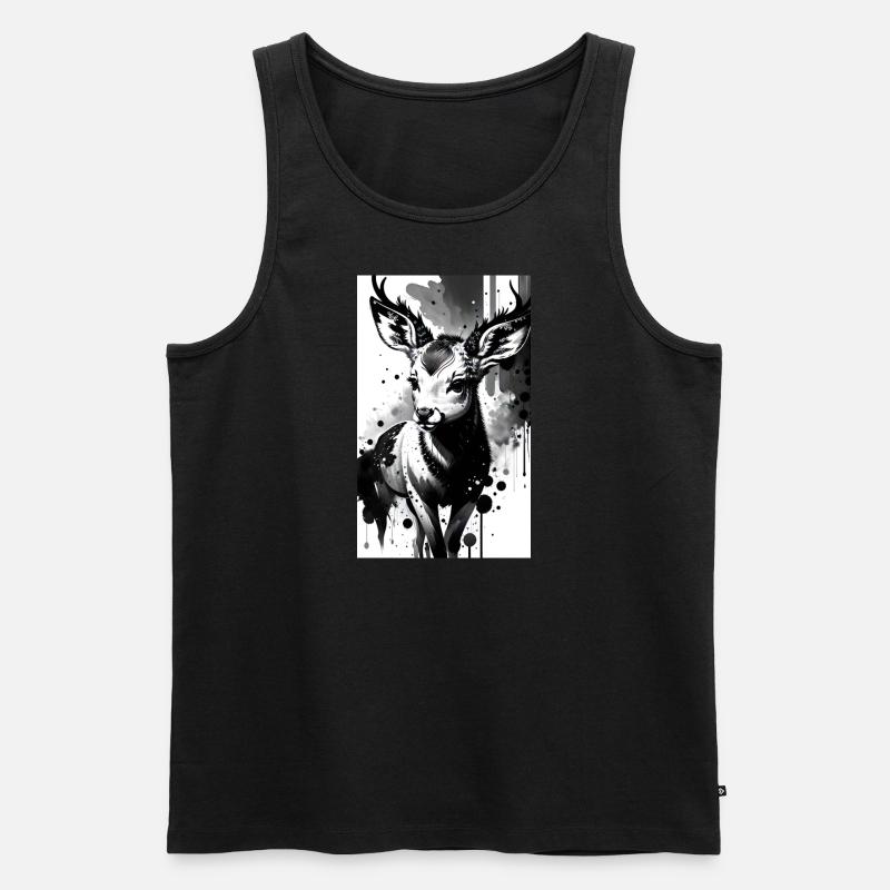 Entzückender Hirsch - Männer Premium Bio Tank Top - Schwarz