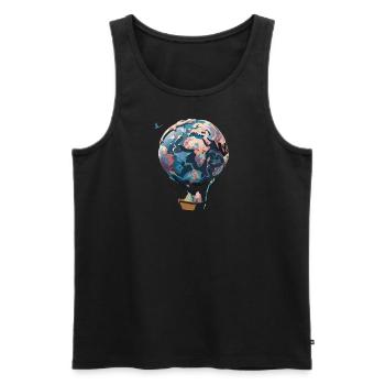 World Balloon - Men's Premium Organic Tank Top - black - Front - AI Model Male 178 light (178cm)