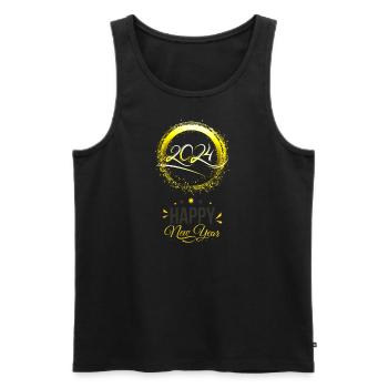 Happy New Year 2024 - Männer Premium Bio Tank Top - Schwarz - Vorne - AI Model Male 178 light (178cm)