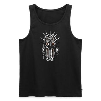 Funny and Crazy Voodoo Figure Design - Men's Premium Organic Tank Top - black - Front - AI Model Male 178 light (178cm)