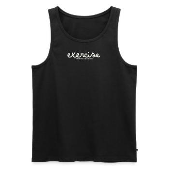 EXERCICE – JE PENSAIS QUE VOUS AVIEZ DIT FRITES SUPPLÉMENTAIRES - Débardeur bio Premium Homme - noir - Devant - Michal (187cm)