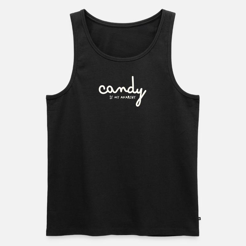 CANDY IS MY ANARCHY - Männer Premium Bio Tank Top - Schwarz