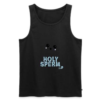 Holy sperm - Men's Premium Organic Tank Top - black - Front - AI Model Male 178 light (178cm)
