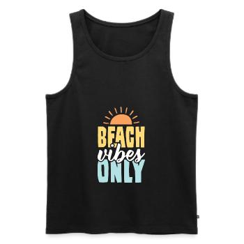 plage plage été - Débardeur bio Premium Homme - noir - Devant - AI Model Male 178 light (178cm)