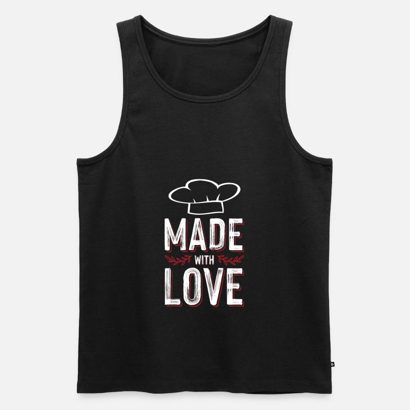 liebe kochen - Männer Premium Bio Tank Top - Schwarz