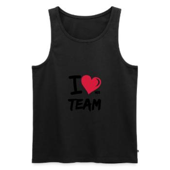 i love my team - Men's Premium Organic Tank Top - black - Front - AI Model Male 178 light (178cm)
