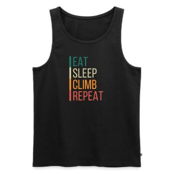 Eat sleep climb repeat - Männer Premium Bio Tank Top - Schwarz - Vorne - AI Model Male 178 light (178cm)