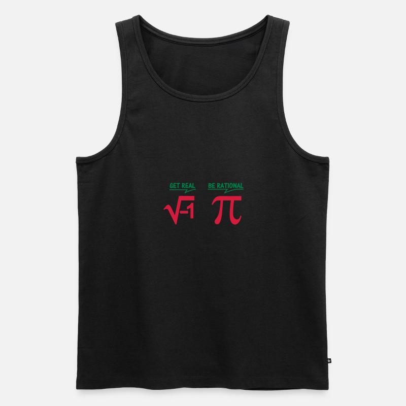get real - be rational (2c) - Männer Premium Bio Tank Top - Schwarz