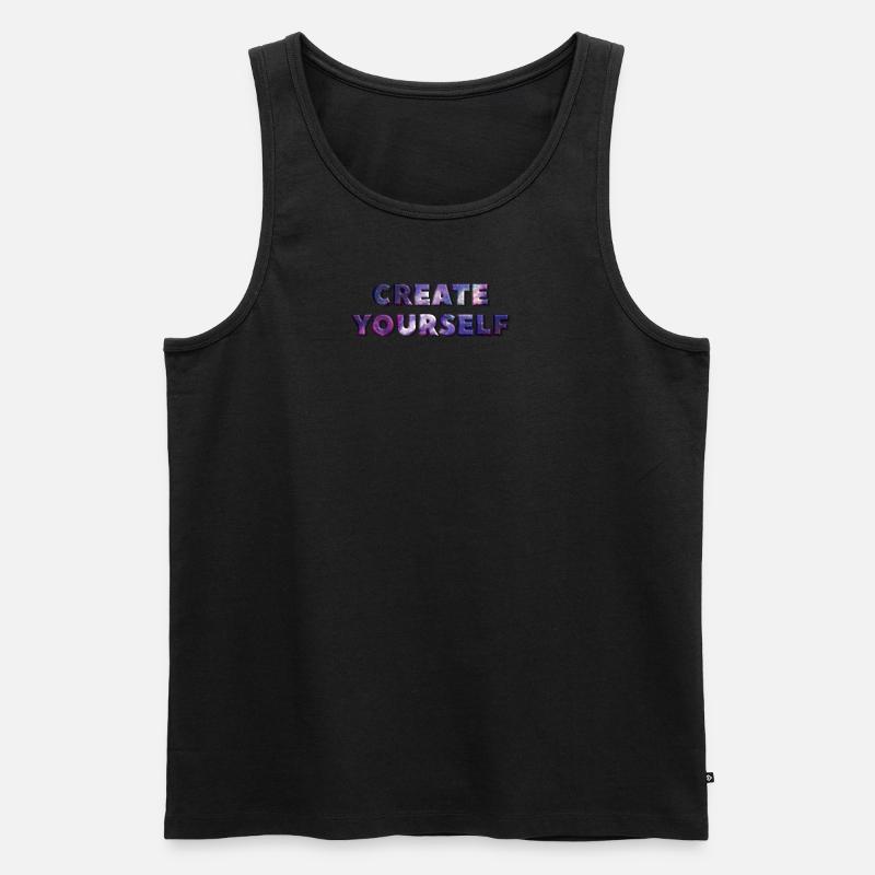 CREATE YOURSELF UNIVERSE - Männer Premium Bio Tank Top - Schwarz