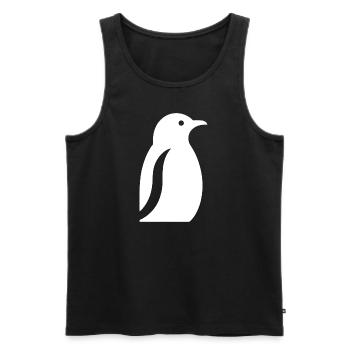 Pinguin Südpol Silhouette Minimalistisch - Männer Premium Bio Tank Top - Schwarz - Vorne - AI Model Male 178 light (178cm)