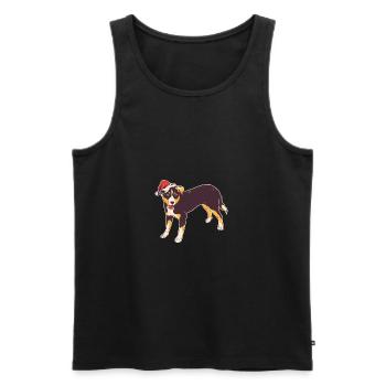 Appenzeller Sennenhund Santa Claus hat - Men's Premium Organic Tank Top - black - Front - Michal (187cm)