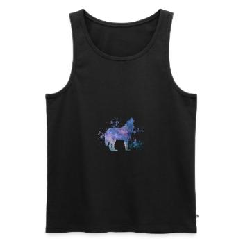 wolf - Men's Premium Organic Tank Top - black - Front - Michal (187cm)
