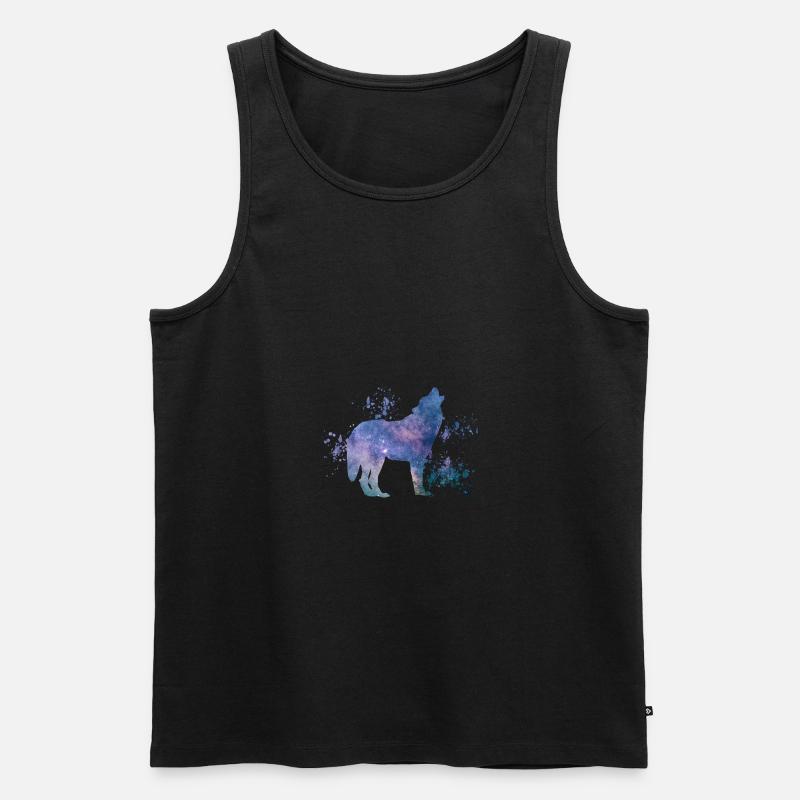 Wolf - Männer Premium Bio Tank Top - Schwarz