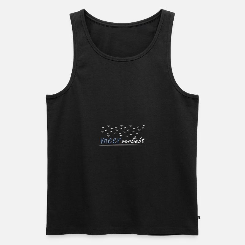 meerverliebt - Männer Premium Bio Tank Top - Schwarz