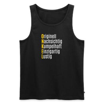 Bester Onkel Geschenk lustige Geschenkidee - Männer Premium Bio Tank Top - Schwarz - Vorne - Michal (187cm)